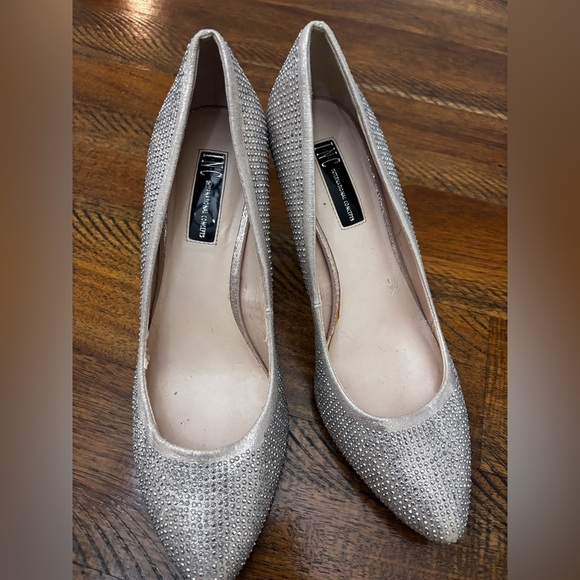 INC International Concepts Heels Silver Rhinestone Jeweled Pumps Size 10M - Picture 5 of 11